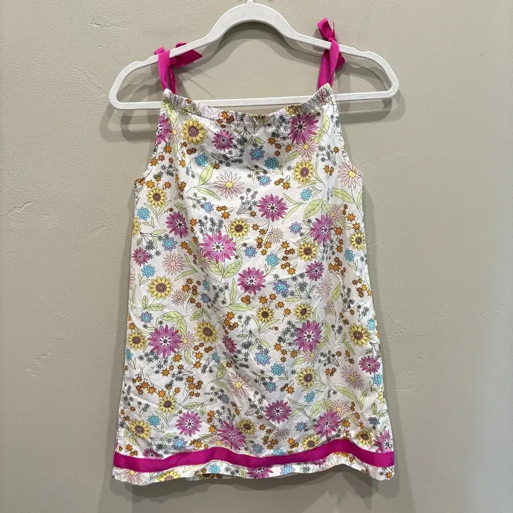 Hanna Andersson Girls Flower Print Pillowcase Dress Multi - Size: 130 (8)
